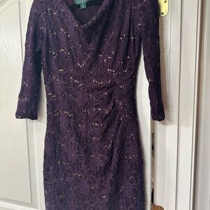 Polo Ralph Lauren Deep Purple Long Sleeve Dress